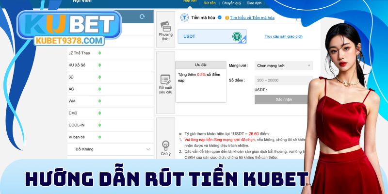 Hướng dẫn rút tiền Kubet